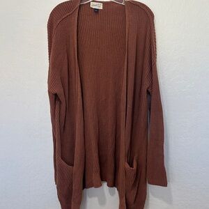Universal Thread Women's size XL Rust brown Cardigan Open-Front Knit Cardigan